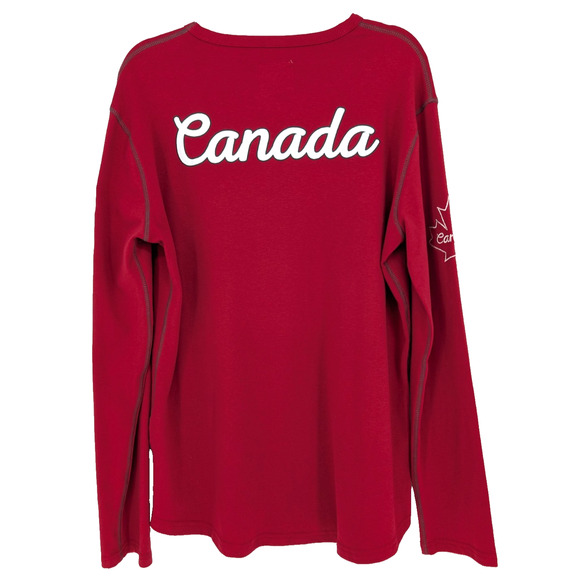 Mens Red Vintage Collection Canada Graphic Patch Spell Out Long Sleeve Tee XL - Picture 6 of 11